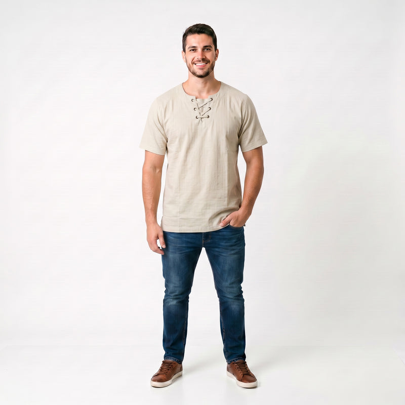 Bata Masculina com 6 Ilhós