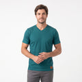 Camiseta Texturizada com Gola V Transpassada