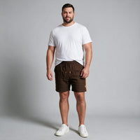 Short Elástico Casual com Linho My Size – Marrom