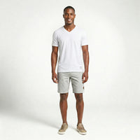 Camisa Casual com Gola V – Branco
