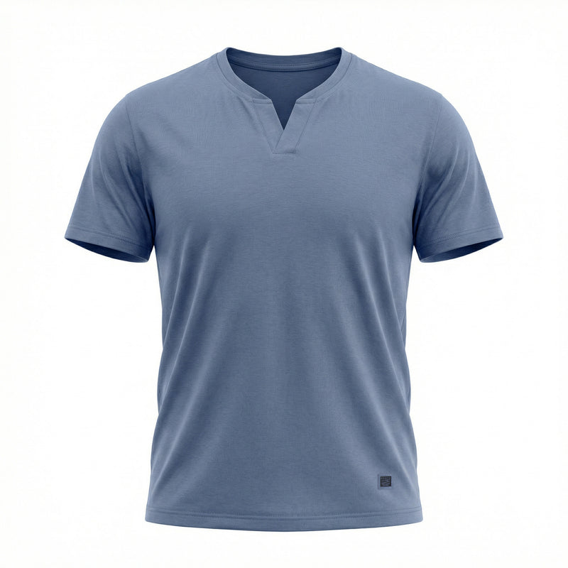 Camiseta de Algodão com Gola Transpassada
