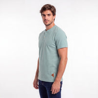Camiseta Gola Portuguesa 2 Botões Tricot – Verde Menta