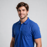 Polo Malha Casual 2 Botões – Azul Royal