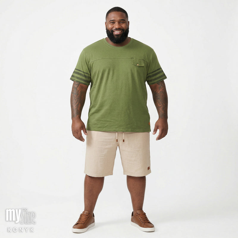 Camiseta Casual com Recorte e Lapela - My Size