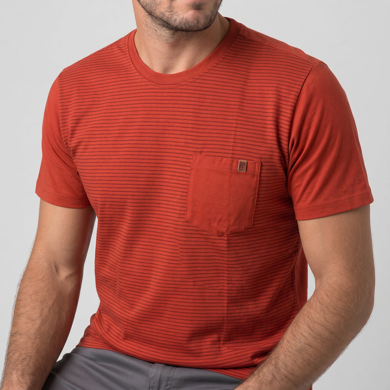 Camiseta Silk Listras com Bolso