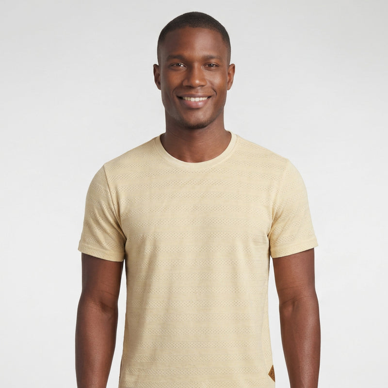 Camiseta Casual Texturizada com Linho