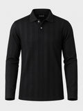 Camisa Polo Patô 2 Botões Manga Longa Texturizada