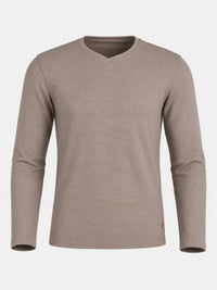 Camiseta Gola V Transpassada Manga Longa
