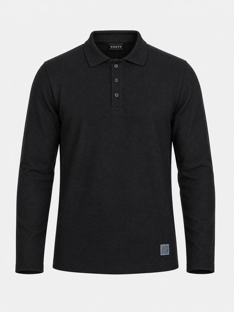 Polo Casual Manga Longa 3 Botões