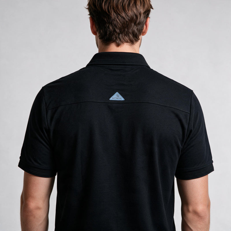 Polo Malha Casual 2 Botões – Preto