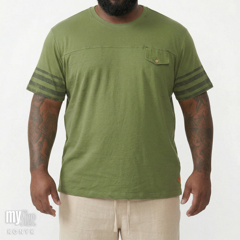 Camiseta Casual com Recorte e Lapela - My Size