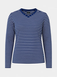 Camisa Gola V Manga Longa Listrada