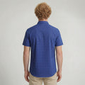 Camisa Social Masculina Manga Curta Xadrez Azul
