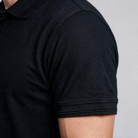 Polo Malha Casual 2 Botões – Preto