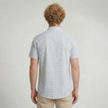 Camisa Social Masculina Manga Curta Xadrez Branca