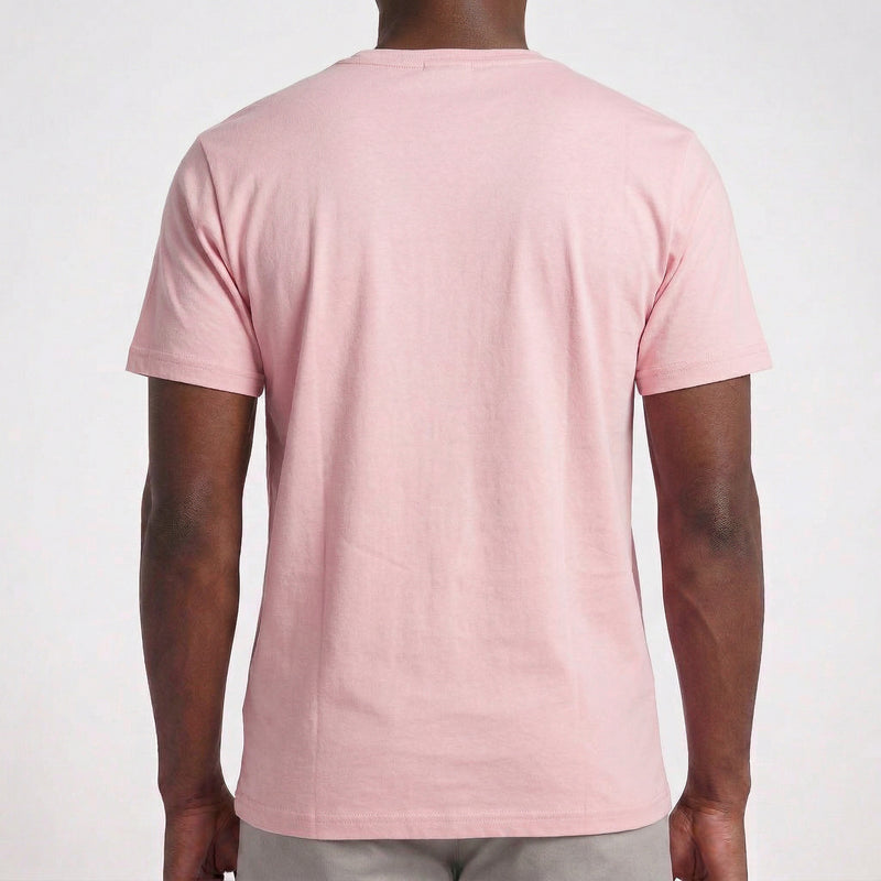 Camiseta Gola V Folhas Bordado