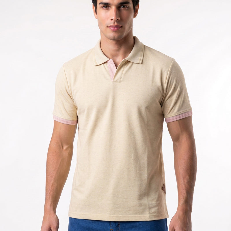 Polo sem Botões Piquet Linen Textilfio