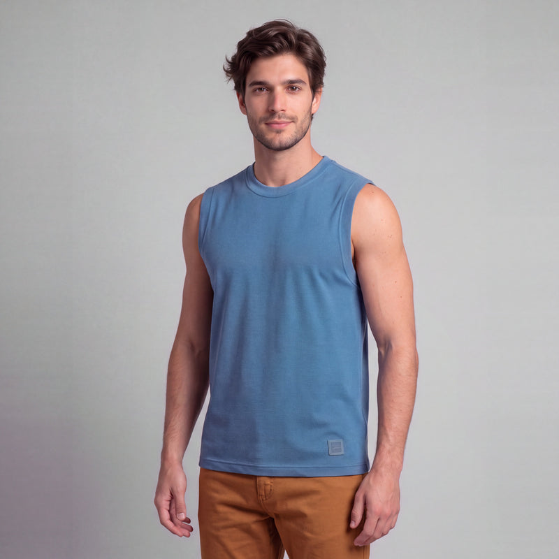 Machão Casual de Malha – Azul Claro