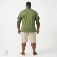 Camiseta Casual com Recorte e Lapela - My Size