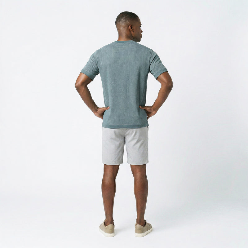Camiseta Masculina Texturizada com Zíper