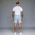Short Elástico Listrado Flamê – Azul Claro