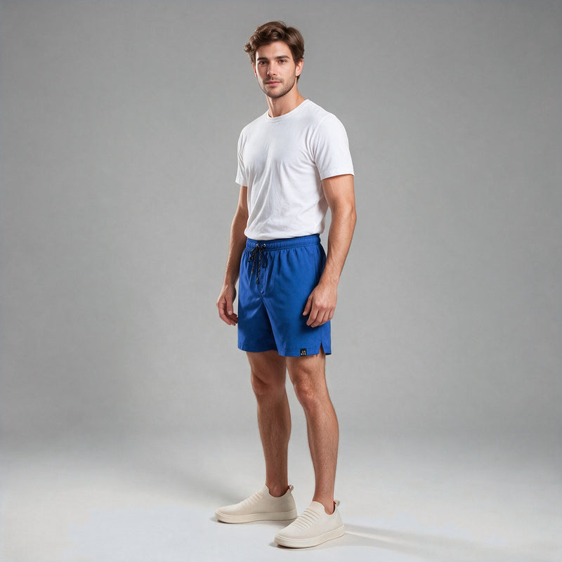 Short Elástico Mescla Microfibra – Azul Royal