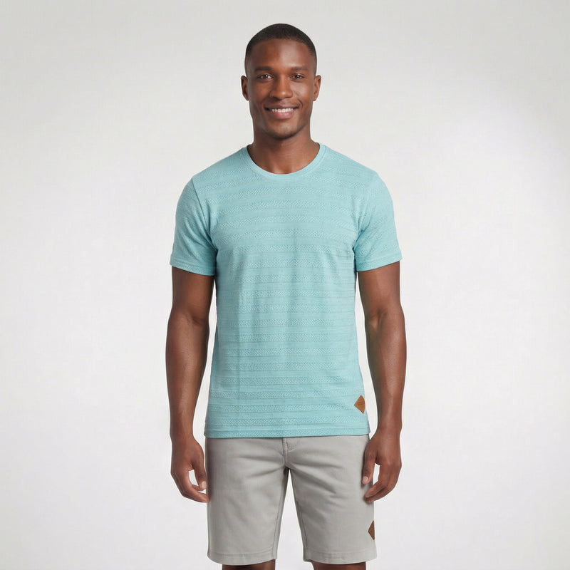 Camiseta Casual Texturizada com Linho