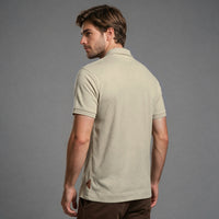 Polo de Malha com Ziper – Bege