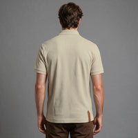 Polo de Malha com Ziper – Bege