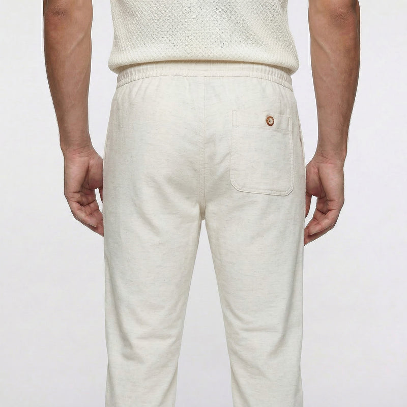 Calça Casual Elástico com Linho
