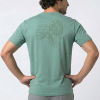 Camiseta de Malha com Silk Folhas
