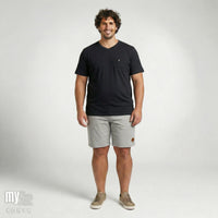 Camiseta Casual com Recorte e Bolso - My Size