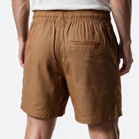 Short Linho Casual com Elástico – Marrom Claro