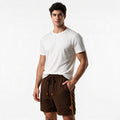 Short Elástico Casual com Linho – Marrom