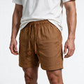 Short Linho Casual com Elástico – Marrom Claro