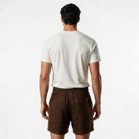 Short Elástico Casual com Linho – Marrom