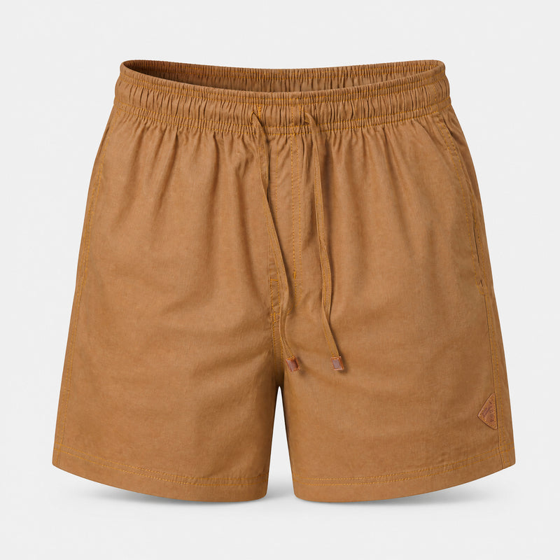Short Linho Casual com Elástico – Marrom Claro