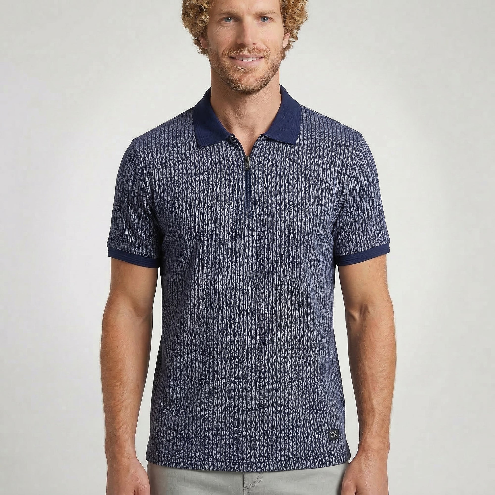 Polo Masculina com Zíper KNK