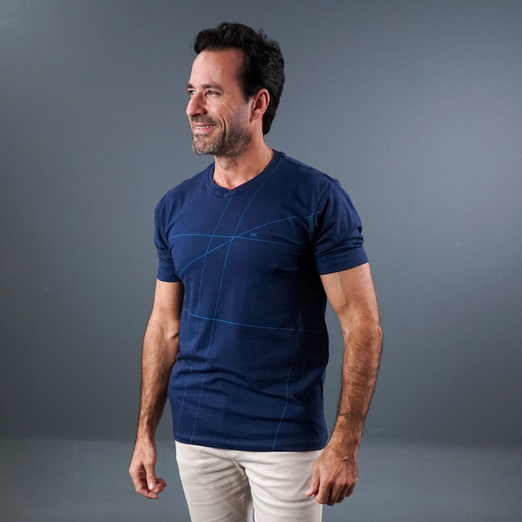 Camiseta Masculina de Malha Abstract KNK