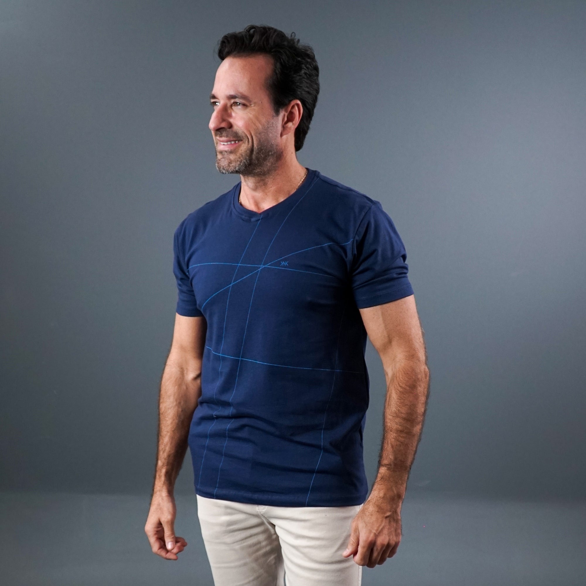 Camiseta Masculina de Malha Abstract KNK