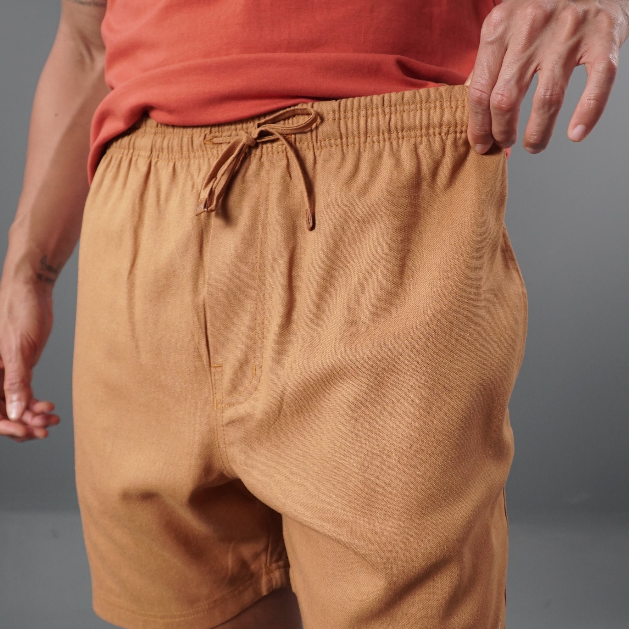 Short Elástico Casual de Linho