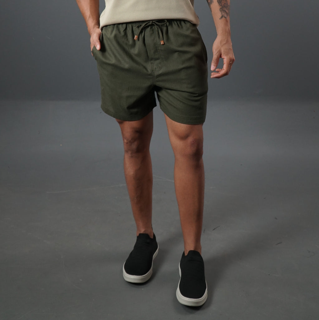 Short Elástico com Linho