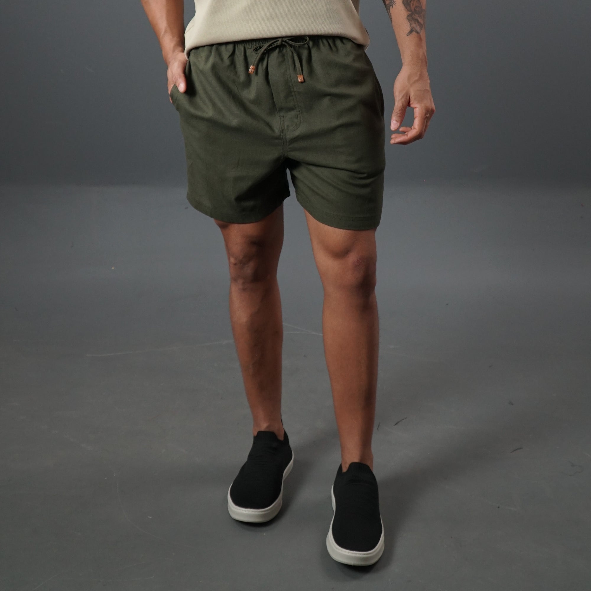 Short Elástico com Linho