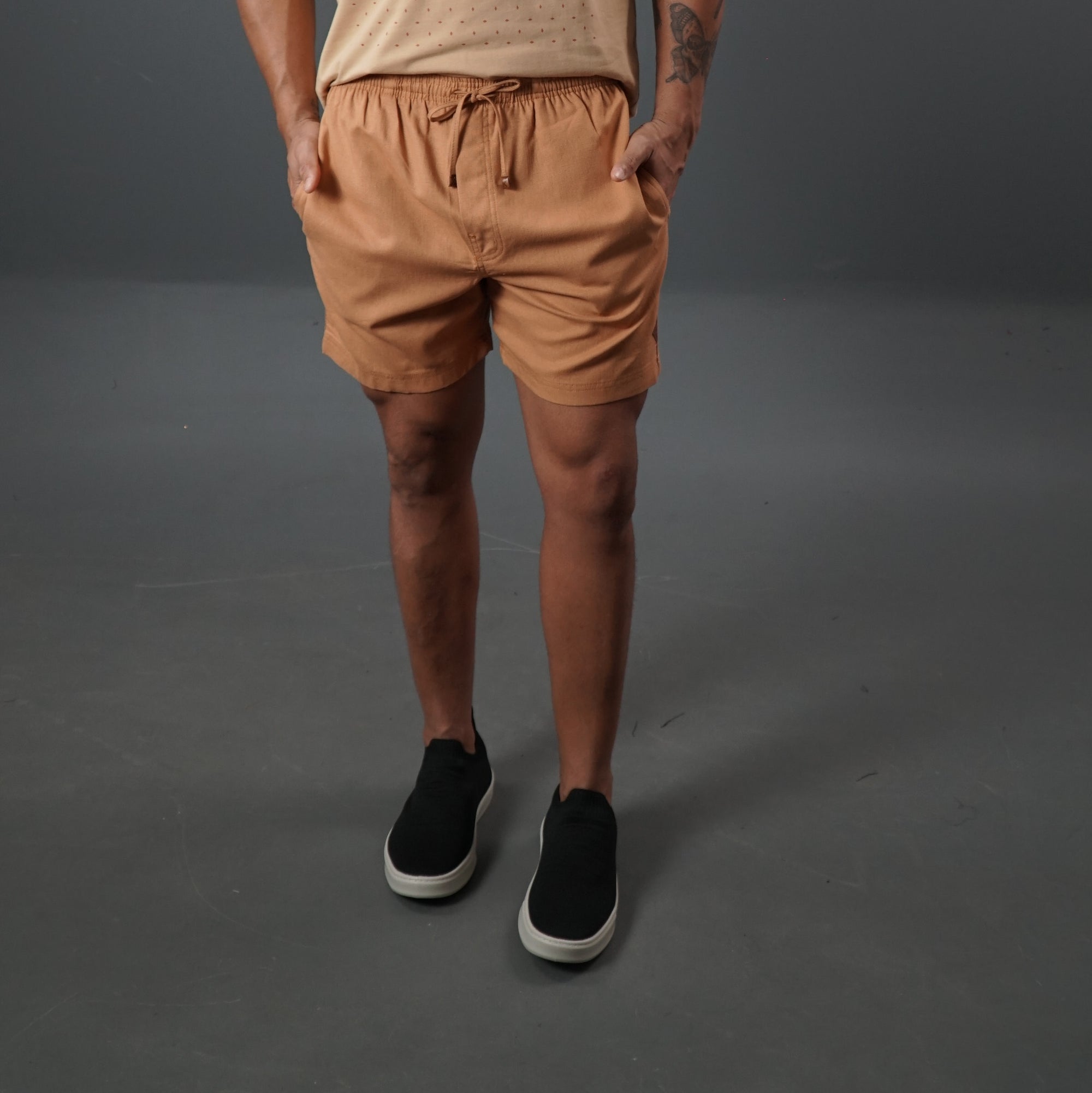 Short Elástico com Linho