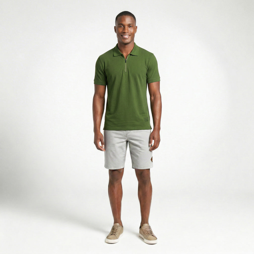 Polo Casual Gola com Zíper