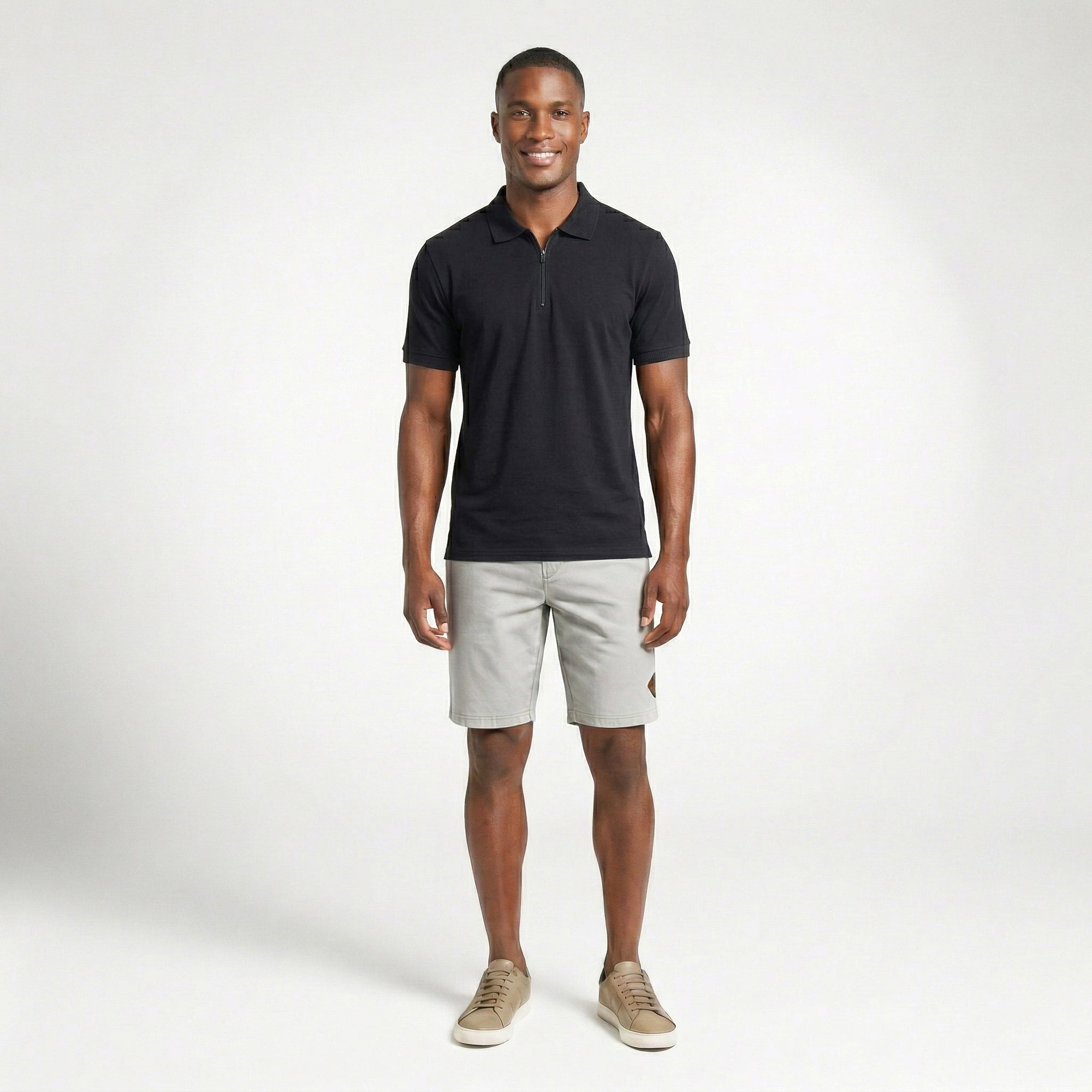 Polo Casual Gola com Zíper