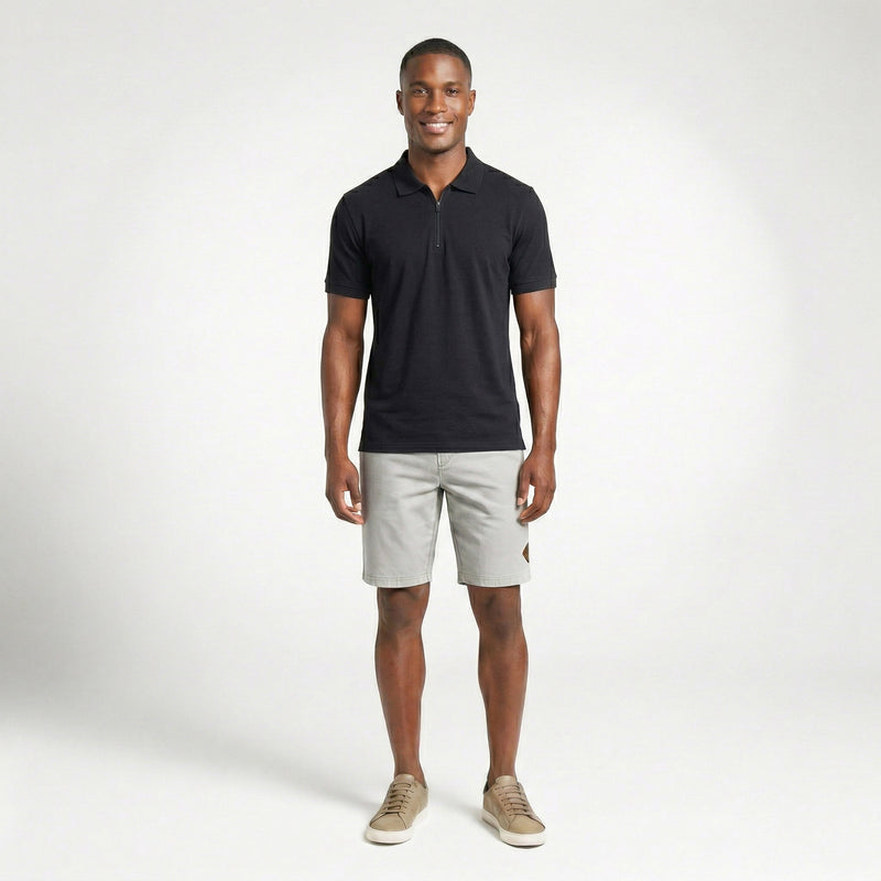 Polo Casual Gola com Zíper