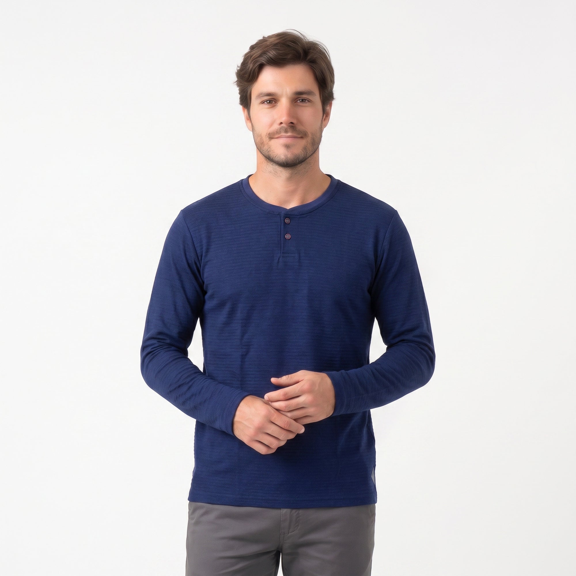 Camisa Gola Portuguesa 2 Botões Manga Longa