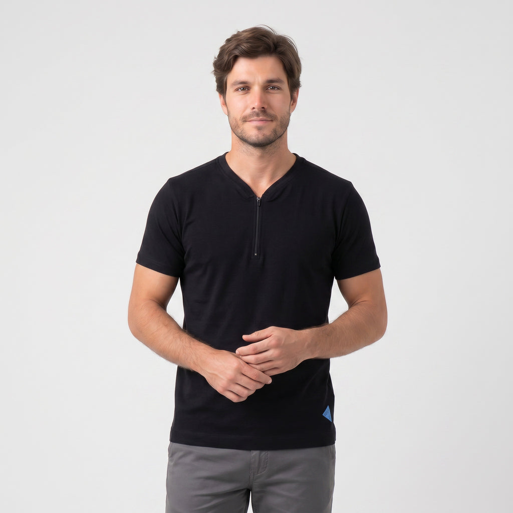 Camiseta Gola Esportiva com Zíper