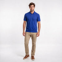 Polo Malha Casual 2 Botões – Azul Royal